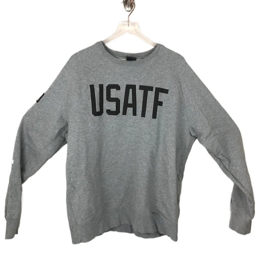 Nike USATF Track &‎ Field Grey Pullover Crewneck Sweatshirt Men's Size XL